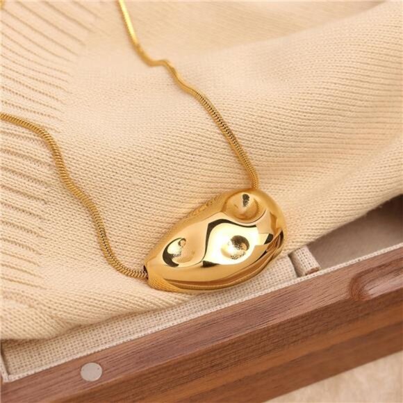 Chunky Snake Chain Necklace | Stainless Steel Pendant 21.5” + Extender - Picture 5 of 7